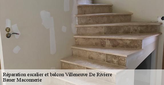 Réparation escalier et balcon  villeneuve-de-riviere-31800 Bauer Maconnerie